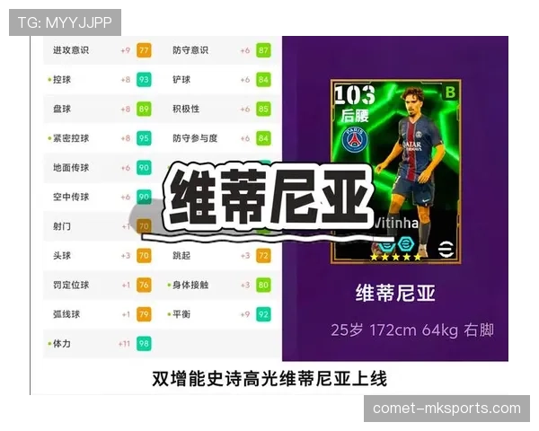 维蒂尼亚展现技术天赋，球队在赛季中表现稳健，持续攀升状态。